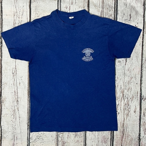 Vintage Rutledge College Blue Single Stitch Crewneck Champion Tshirt - Picture 1 of 4